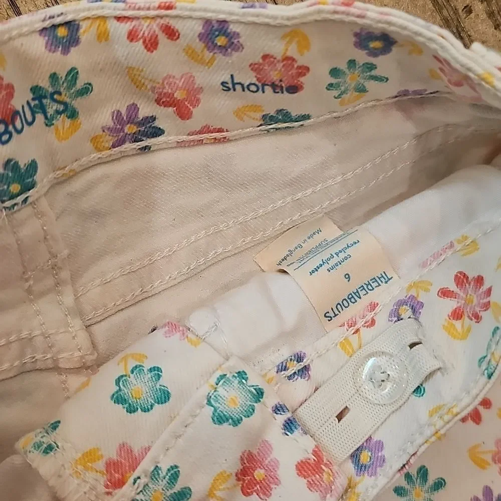Floral Denim Jean Shorts Size 6